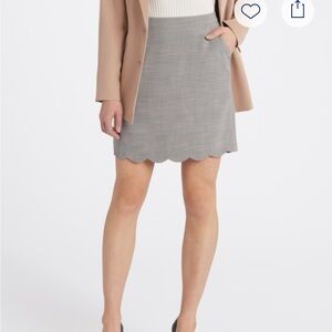 Gray Scalloped Hem Skirt